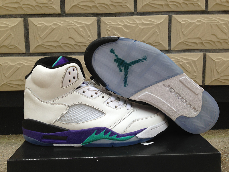 Air Jordan 5 Women Shoes White/Purple Online